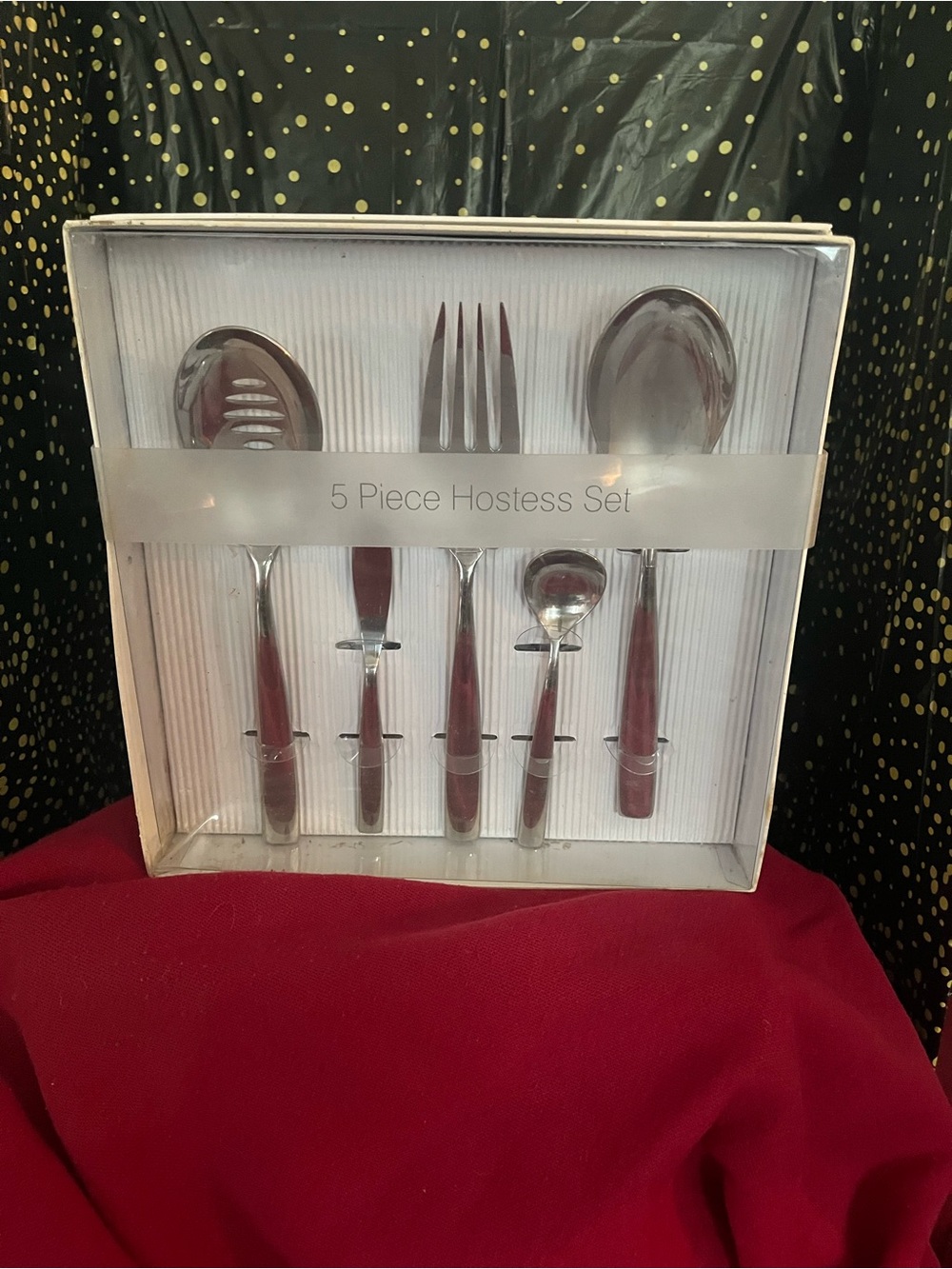 5-Piece Hostess Serving Set with Red Handles